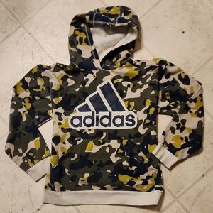 Adidas Kids Camo Hoodie - Green and Yellow